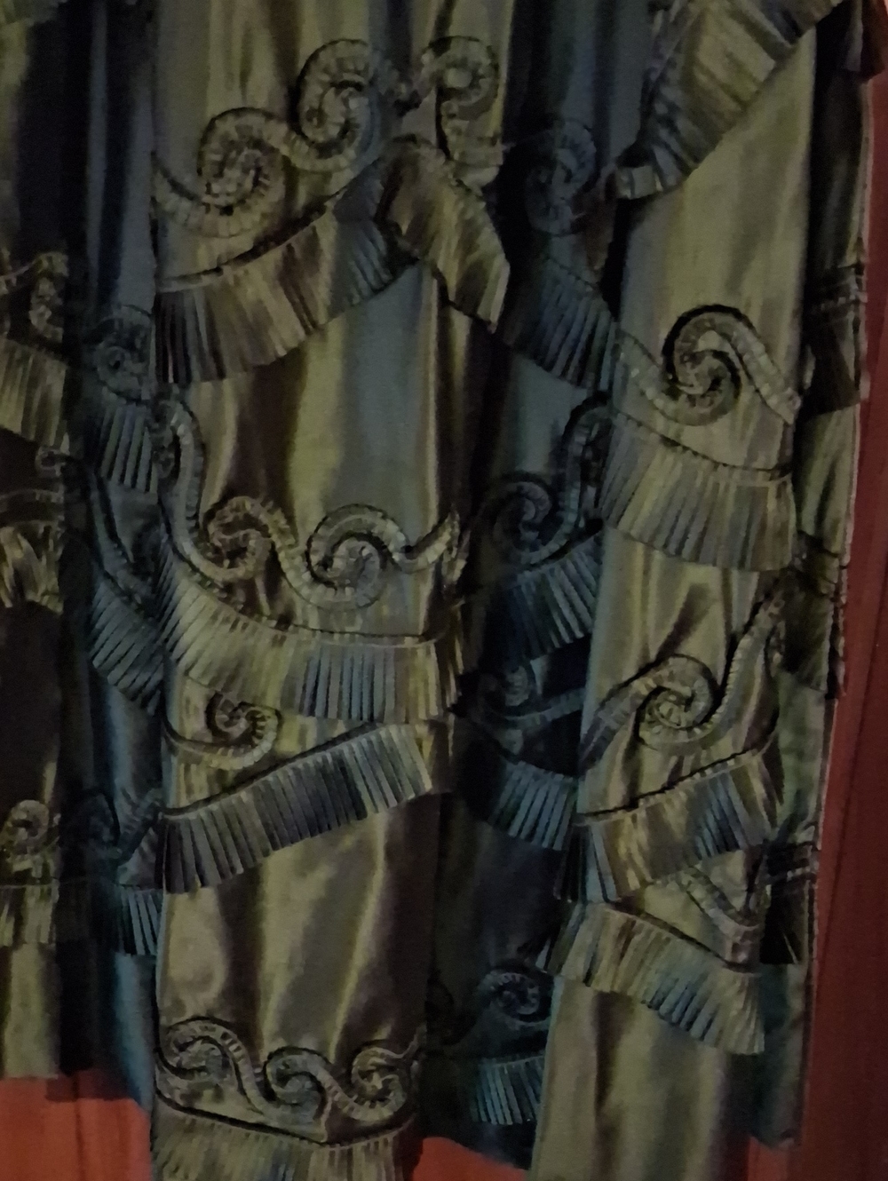 Rickie Freeman for Teri Jon Olive Green Tiered Maxi Skirt - Picture 3 of 4